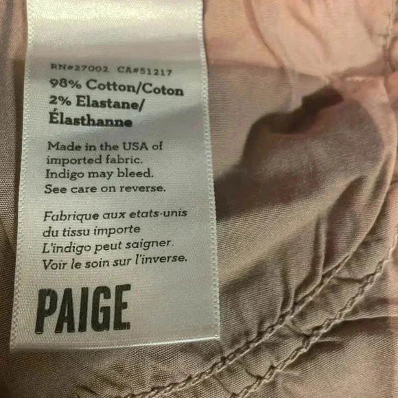 Paige trendy melon black piping stylish 4 pocket beige stretch denim jean 26 - Picture 6 of 6